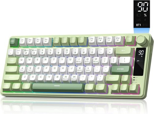  Womier - DK75 75% Wireless Gaming Membrane Keyboard, RGB Backlit Creamy Keyboard with Media Knob - Green