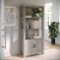 Martha Stewart - Hutton Gray Wash 4 Tier Shaker Style Bookcase with Cabinet and Oil Rubbed Brnz Hardware - Gray Frame/Oil Rubbed Bronze Hardware-Front_Standard 
