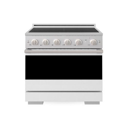 ZLINE - 36 in. 5.2 cu. ft. Marino Freestanding Induction Range with 5 Burners and Convection Oven with Door - White Matte