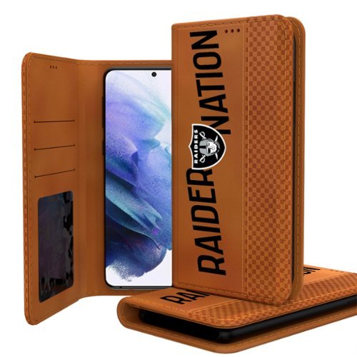 Keyscaper - NFL - Las Vegas Raiders Galaxy Folio Case - S24 - Brown-Front_Standard 