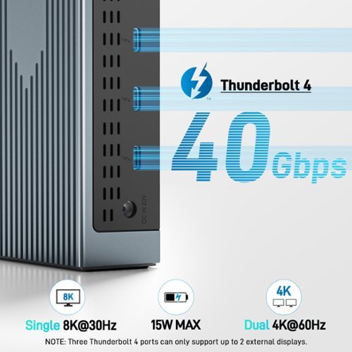 Acer Thunderbolt 4 Dock, 16 in 1 Quad Monitor DisplayLink Docking