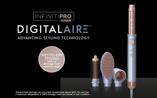 Conair InfinitiPRO by Conair DigitalAIRE Wet-to-Dry Multi Styling Wand, Powerful Hair Blow Dryer and Multi-Styler w attachments - Powder Blue BUY IN UK