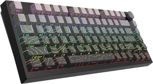 Womier - WK75 75% Wireless Mechanical Keyboard,Hot Swappable Pre-lubed Custom Linear Switches Gaming Keyboard - Gray-Front_Standard 