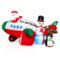 Costway - 9FT Inflatable Christmas Santa Claus on Helicopter with Snowman Penguin LED Lights - Multicolor-Front_Standard