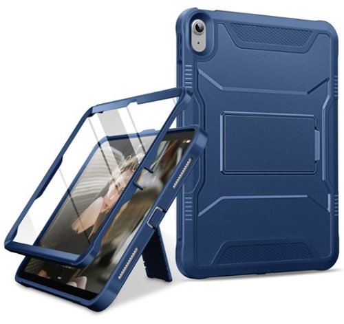 DTTO - Shockproof Case for iPad A16 11-inch & ipad 10th10.9-inch with Built-in Screen Protector, Full Body Protective Cover - Navy Blue-Front_Standard 