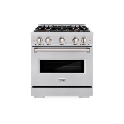 ZLINE - 30" Classic Gas Range with Convection Oven with 4 Brass Burners (CGR-BR-30) - Stainless Steel-Front_Standard 