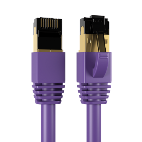 Cables Direct Online - Cat8 Ethernet Cable 25FT, 40Gbps High-Speed RJ45 Shielded Copper Cord for Router, PC & Gaming - Purple-Front_Standard 