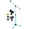 5 CORE - Mic Stand Floor Height Adjustable Tripod Microphone Stands w Extending Telescoping Boom Arm-MS 080 SKY BLU-Front_Standard