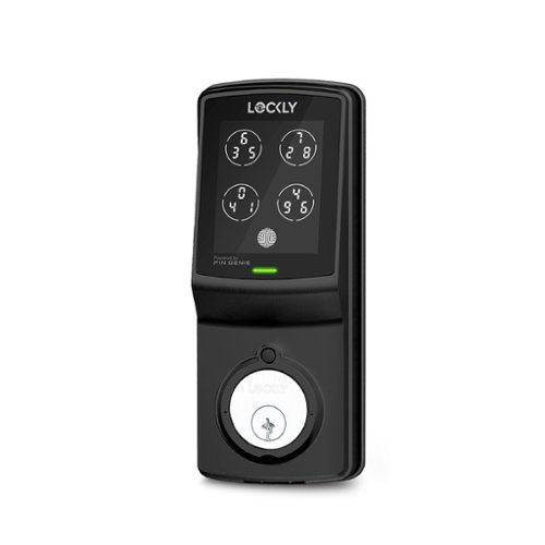 Lockly - Model 7S Deadbolt Smart Lock with Touchscreen/Key Access/Auto Lock/Bluetooth App Control - Matte Black