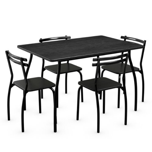 Costway 5 Piece Dining Set Table 30.0" And 4 Chairs Home Kitchen Room Breakfast Furniture - Black