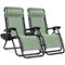 Best Choice Products - Set of 2 Zero Gravity Lounge Chair Recliners for Patio, Pool w/ Cup Holder Tray - Sage Green-Front_Standard