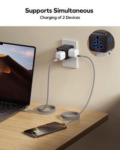 Momax 1-World Universal Travel Charger with Dual AC - Black WHERE TO BUY