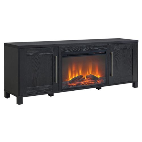 Camden&Wells - Yarmouth Log Fireplace TV Stand for Most TVs up to 75" - Obsidian