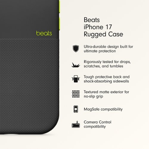 Beats iPhone 17 Rugged Case with MagSafe and Camera Control - Everest Black WORLDWIDE DELIVERY