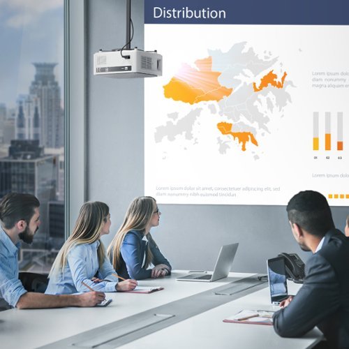 Yaber  Buffalo U6 portable projector White Dot, 1080P, WiFi, wireless screen mirroring, and 4-point keystone correction - White Dot BUY IN MIDDLE EAST
