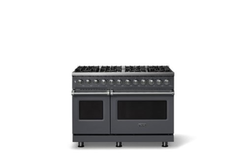 Viking - Pro 5 Series 7.3Cu. Ft. Freestanding Sealed 8 Burner LP Dual Fuel Convection Range/Griddle - Cast Black - Cast Black
