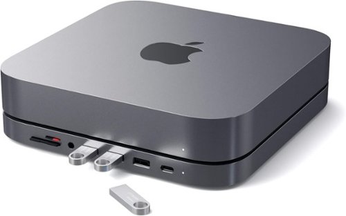 Satechi Type-C Aluminum Stand and Hub for Mac Mini & Mac Studio - USB-C Data Port, Micro/SD Card Reader, 3 USB 3.0 & Audio Jack - Space Gray WORLDWIDE DELIVERY