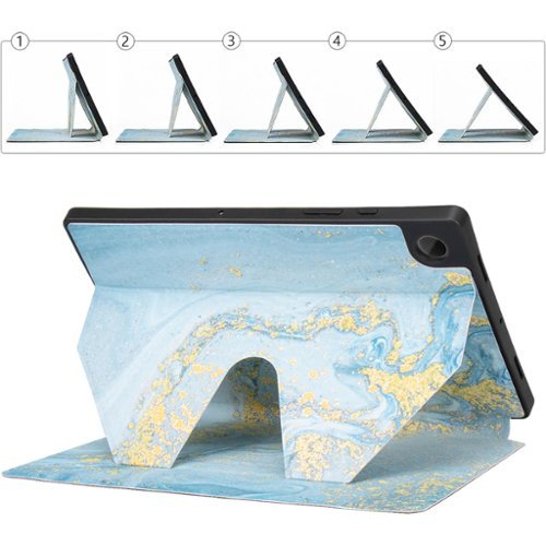 SaharaCase Multi-Angle Folio Case for Samsung Galaxy Tab A8 - Blue Marble GLOBAL SHIPPING