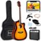 Best Choice Products - Beginner Acoustic Electric Guitar Starter Set 41in w/ Wood Cutaway Design, Gig Bag - Sunburst-Front_Standard