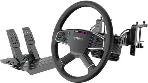 Moza Racing - R5 Pro Truck Bundle for Windows (Pedals, Wheelbase, Steering Wheel & Clamp) - Black