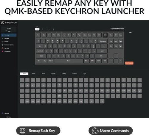 Keychron Q3 Max 80%TKL Custom Wireless RGB Mechanical Keyboard with Programmable QMK/VIA Hot-Swappable Red Switch - Black WHERE TO BUY