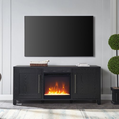Camden&Wells - Yarmouth Crystal Fireplace TV Stand for Most TVs up to 65" - Obsidian-Front_Standard 