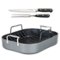 Viking - Hard Anodized Roasting Pan with Rack and Bonus Carving Set - Black-Angle_Standard
