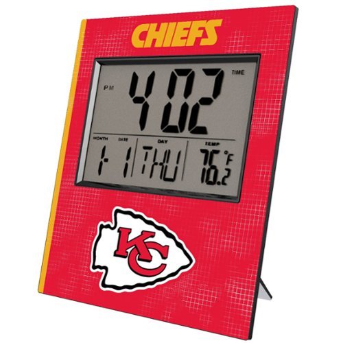 Keyscaper - Kansas City Chiefs Cross Hatch Digital Desk Clock - Multicolor-Front_Standard 