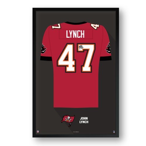 Sporticulture - John Lynch Tampa Bay Buccaneers Framed 14" x 20" Retired Jersey Art Print - Multicolor-Front_Standard 