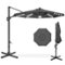 Best Choice Products - 10ft 360-Degree Solar LED Lit Cantilever Patio Umbrella, Outdoor Hanging Shade - Gray-Front_Standard