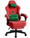 GTPlayer - Gaming Chair with Linkage Armrest Big and Tall Ergonomic High Back Velvet Computer Chair - Christmas-Front_Standard