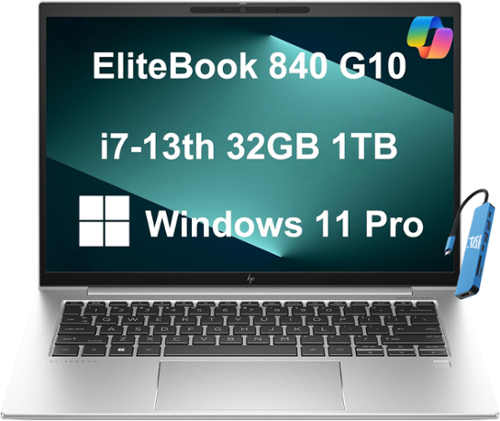 HP - EliteBook 840 G10 14" WUXGA Laptop - Intel Core i7 with 32GB Memory - 1TB SSD - Thunderbolt 4 - Win 11Pro - Silver-Front_Standard 