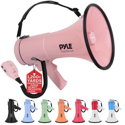 Pyle - 50W Megaphone Bullhorn - Portable, Automatic-Front_Standard 
