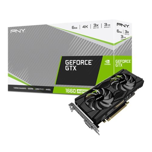 PNY - NVIDIA GeForce GTX 1660 SUPER 6GB GDDR6 PCI Express 3.0 Graphics Card with Dual Fan - Black-Front_Standard 