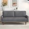 Bestier - 67" Corduroy Modern Sofa Couch, Cozy Comfy Overstuffed 2 Seat Loveseat Couch Sofa with Solid Wood Feet - Gray-Front_Standard 