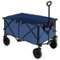 Costway - Folding Collapsible Wagon Utility Camping Cart W/Wheels & Adjustable Handle - Navy-Front_Standard