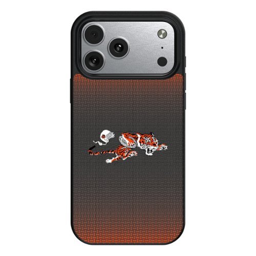Keyscaper - NFL - Cincinnati Bengals Linen Logo iPhone Magnetic Bump Case - 16 Pro Max - Black-Front_Standard 