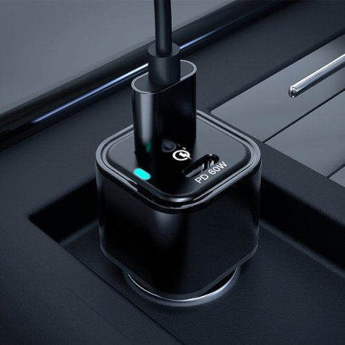 Rexing 78W Vehicle Quick Charger with 1 USB-C & 1 USB Port Compatible with iPhone and Samsung Note - Black BUY IN UAE