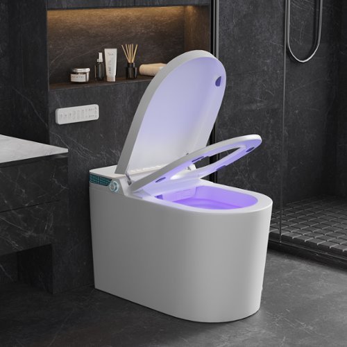Dyonery - Smart Toilet with Water Tank，UV Sterilization, Child Seat, Foam Shield,Multi-clean modes, safety & energy-saving - White-Front_Standard 