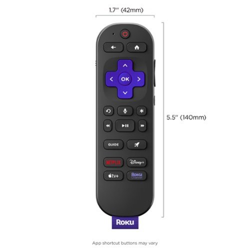 Roku Voice Remote Pro (2nd Edition) | Rechargeable Replacement Voice Remote, Backlit Buttons & Hands-Free Voice Controls - Black BUY IN MIDDLE EAST