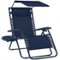 Best Choice Products - Folding Zero Gravity Recliner Patio Lounge Chair w/ Canopy Shade, Headrest, Tray - Navy-Front_Standard