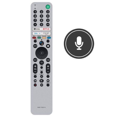 ZdalaMit - RMF-TX621U Replacement Voice Remote for Sony Smart TV KD-50X80J KD-32W800 KD-65X80J XRM-65A90J XR-55A9XJ XR-65A9 - Silver-Front_Standard 
