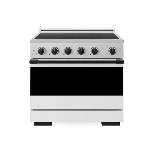 ZLINE - Autograph 36 in. 5.2 cu. ft. Marino Freestanding Induction Range with 5 Burners and Black Accents with White Door - White Matte