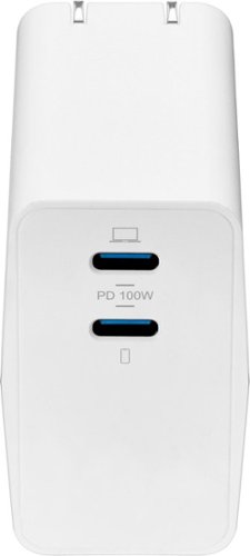 Insignia™ 100W 2-Port USB-C GaN Wall Charger for MacBook Pro, iPad, iPhone, Apple Watch, Samsung Smartphones & other USB-C Devices - White BUY IN EUROPE