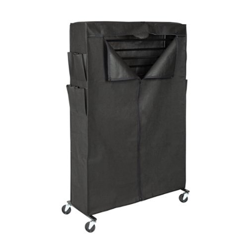  Honey-Can-Do - 50-Pair Rolling Shoe Rack and Cover - Black