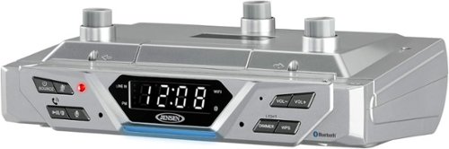 Jensen - JAS-725 Under-Cabinet Bluetooth Music System with Alexa Far Field & Tap - Silver-Front_Standard 