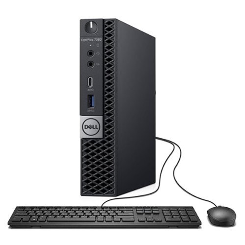 Dell - Refurbished Excellent - OptiPlex 7060 Micro Desktop PC, Intel Core i5-8500T, 32GB DDR4 RAM, 1TB SSD, USB WiFi, New Keyboard&Mouse, Win11Pro - Black-Front_Standard 