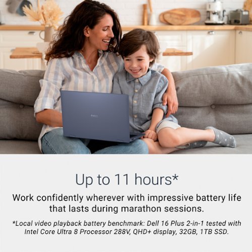Dell Plus 2-In-1 16 Mini-LED Touch Screen Laptop - Intel Core Ultra 9 Copilot+ PC with 32GB Memory - 1TB SSD - Midnight GLOBAL SHIPPING