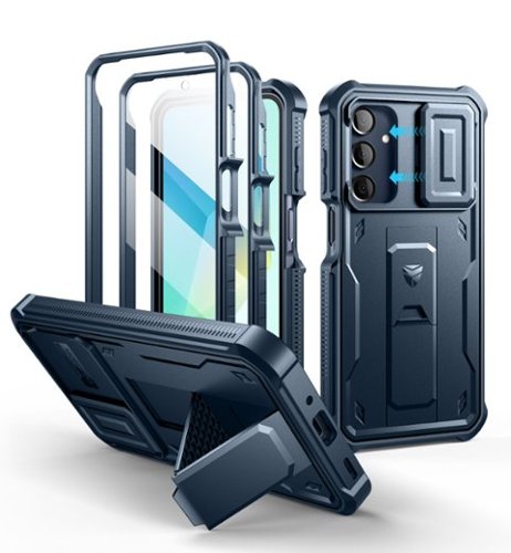 Dexnor - Case for Samsung Galaxy A16-5G with 2 Front Frame, Magnetic Slide Camera, Screen Protector Cover Heavy Duty Shockproof - Navy Blue-Front_Standard 