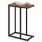 Gymax - C-shaped End Table w/Adjustable Foot Pads Small Snack Table for Living Room Rustic - Brown-Front_Standard